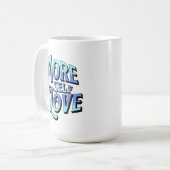 Mehr Selbst-Liebe-Tasse in Blau Kaffeetasse (Vorderseite Links)