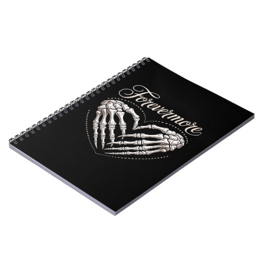 Mehr Skeleton Hands Herz-Gotik Halloween Notizblock (Linke Seite)