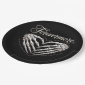 Mehr Skeleton Hands Herz-Gotik Halloween Pappteller (Schrägansicht)