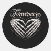 Mehr Skeleton Hands Herz-Gotik Halloween Runder Aufkleber (Vorderseite)