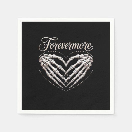 Mehr Skeleton Hands Herz-Gotik Halloween Serviette (Vorderseite)