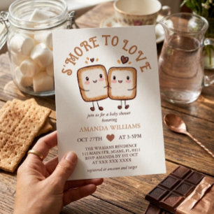 Mehr S'mores zum Lieben Kawaii-Camping-Baby-Shower Einladung