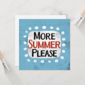 Mehr Sommer bitte Grußkarte Karte (Vorderseite/Rückseite Beispiel)
