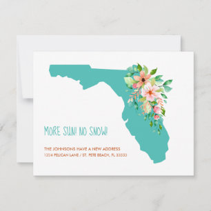 Mehr Sonne, kein Schnee Florida-Karte Floral Neue Ankündigung