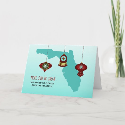 Mehr Sonne ohne Schnee Florida Karte Weihnachtswan (Vorderseite)