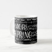 Mehr Soprano Chalkboard - Schwarz-weiß Sänger Kaffeetasse (Vorderseite Links)