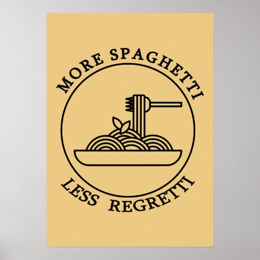 Mehr Spaghetti weniger Regretti Poster (Vorne)