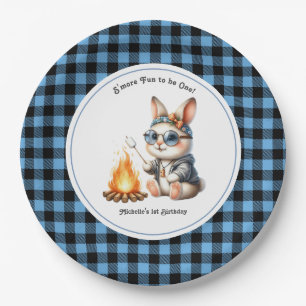 "Mehr Spaß als Einer!" Bunny Camping 1. Geburtstag Pappteller