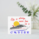 Mehr Spaß bei einer Kreuzfahrt Postkarte (Stehend Vorderseite)