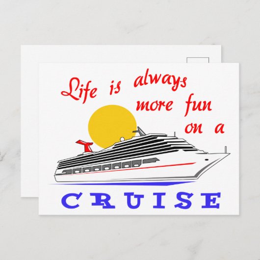 Mehr Spaß bei einer Kreuzfahrt Postkarte (Vorne/Hinten)