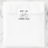 Mehr Spaß beim Radfahren Quadratischer Aufkleber (Tasche)