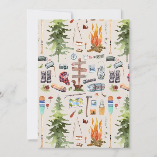 Mehr Spaß | Camping Birthday Party Einladung (Rückseite)