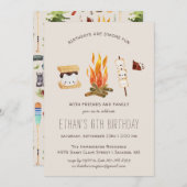 Mehr Spaß | Camping Birthday Party Einladung (Vorne/Hinten)