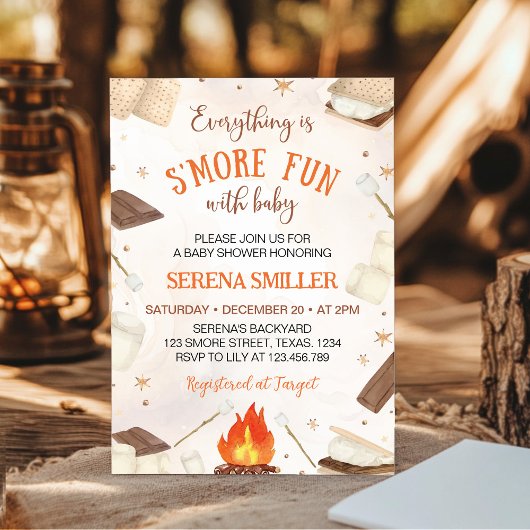 Mehr Spaß mit Baby Smore Campfire Babydusche Einladung