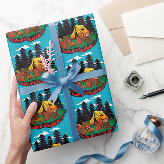 Mehr Spaß mit diesem Camping-Eichhörnchen Geschenkpapier (Schenken)