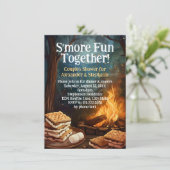 Mehr Spaß mit Freunden Bonfire Paare Dusche Einladung (Stehend Vorderseite)