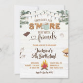 Mehr Spaß mit Freunden Camping Kindergeburtstag Einladung (Vorderseite)