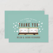 Mehr Spaß mit Twins Baby Dusche Dankeskarte (Vorne/Hinten)