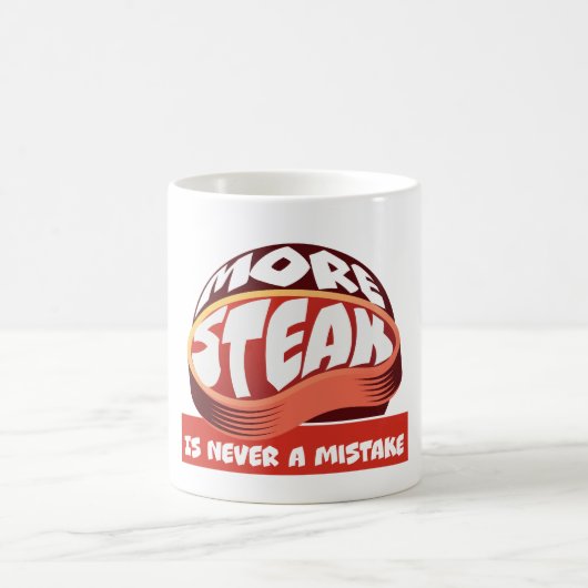 Mehr Steak ist nie ein Fehler Kaffeetasse (Mittel)