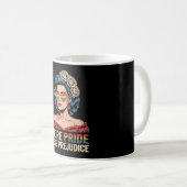 Mehr Stolz weniger Vorurteil LGBTQ Pride Ally Rain Kaffeetasse (VorderseiteRechts)