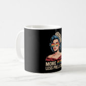 Mehr Stolz weniger Vorurteil LGBTQ Pride Ally Rain Kaffeetasse (Vorderseite Links)