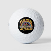 Mehr Stolz weniger Vorurteile Retro-Regenbogen-Pri Golfball (Vorderseite)