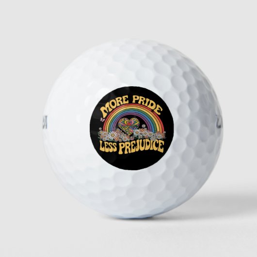 Mehr Stolz weniger Vorurteile Retro-Regenbogen-Pri Golfball (Vorderseite)
