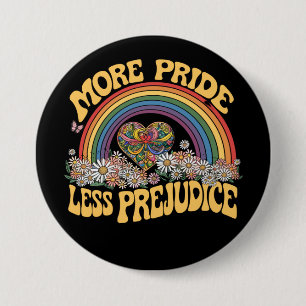 Mehr Stolz weniger Vorurteile Retro Regenbogen Sto Button