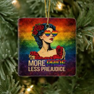 Mehr Stolz, weniger Vorurteile Stolz Monat LGBTQ Keramikornament