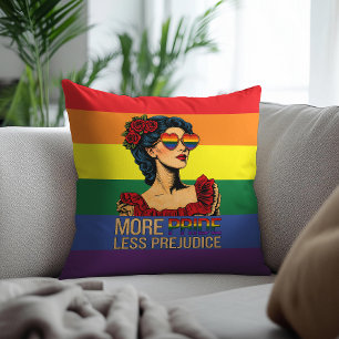 Mehr Stolz, weniger Vorurteile Stolz Monat LGBTQ Kissen