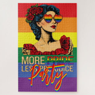 Mehr Stolz, weniger Vorurteile Stolz Monat LGBTQ Puzzle