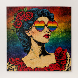 Mehr Stolz, weniger Vorurteile Stolz Monat LGBTQ Puzzle