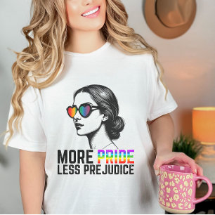 Mehr Stolz weniger Vorurteile Vintager Rainbow LGB T-Shirt