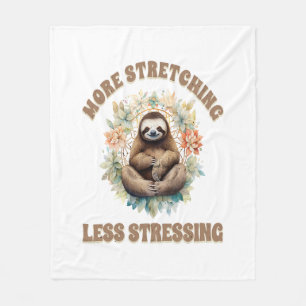 Mehr Strecken Weniger Stress Faultier Fleecedecke