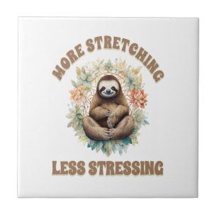 Mehr Strecken Weniger Stress Faultier Fliese
