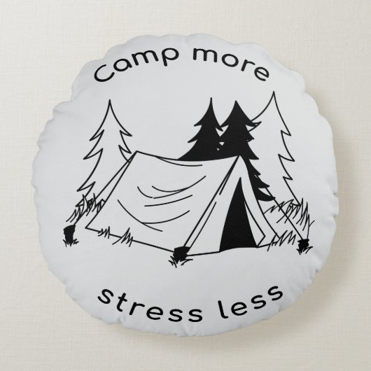 Mehr Stress weniger Rundes Kissen (Vorderseite)