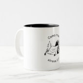 Mehr Stress weniger Zweifarbige Tasse (Vorderseite Links)