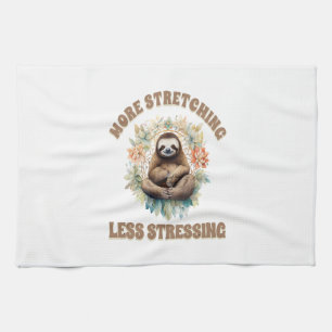 Mehr Stretching Weniger Stress Faultier Geschirrtuch