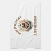 Mehr Stretching Weniger Stress Faultier Geschirrtuch (Vertikal)