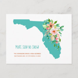 Mehr Sun No Snow New Address Florida Map Ankündigungspostkarte