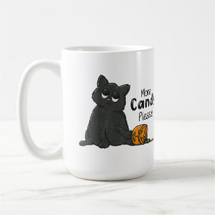 Mehr Süßigkeiten bitte Halloween schwarze Katze Kaffeetasse
