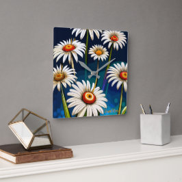 Mehr Tageszeitungen: Blumenfreude und Freude Quadratische Wanduhr