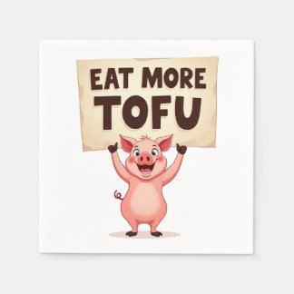Mehr Tofu essen – Schwein Protest Serviette