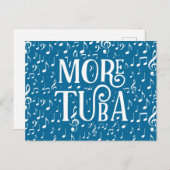Mehr Tuba - Blaue weiße Musik Postkarte (Vorne/Hinten)