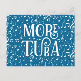 Mehr Tuba - Blaue weiße Musik Postkarte