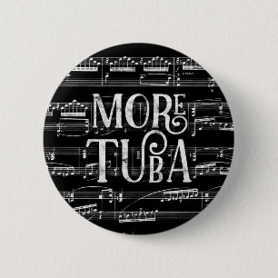 Mehr Tuba Chalkboard - Schwarz-weiße Musik Button