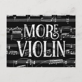 Mehr Violin Chalkboard - Schwarz-weiße Musik Postkarte