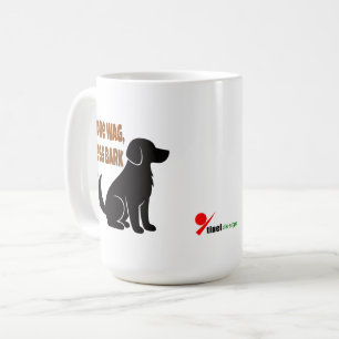 Mehr Wedeln, weniger Bellen – Hund-Silhouette mit Kaffeetasse