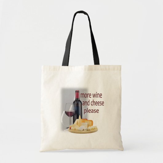 Mehr Wein und Käse Tragetasche (Vorne)