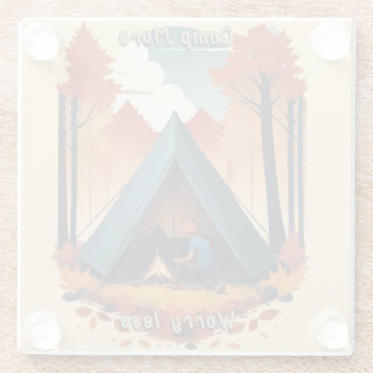 Mehr, weniger Sorgen Glasuntersetzer (Rückseite)